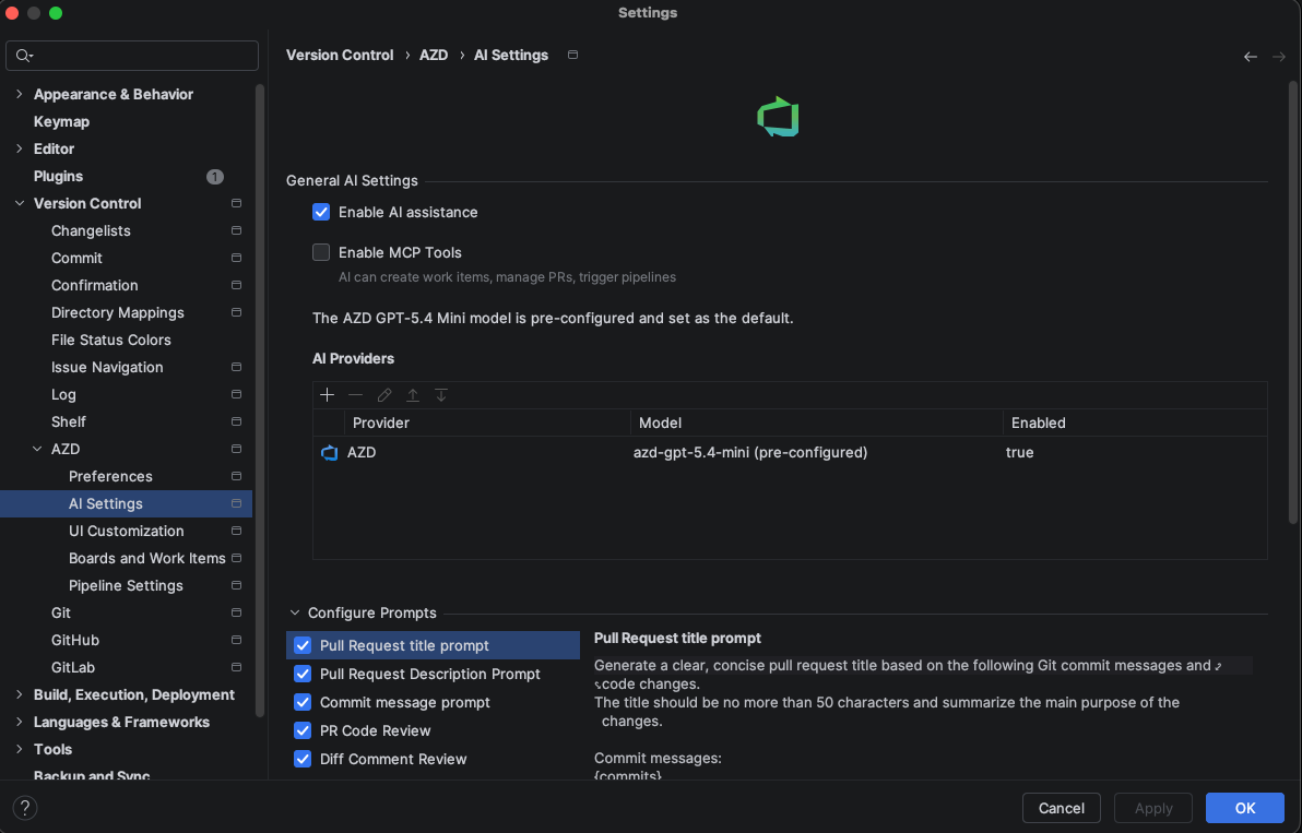 AI Configuration Settings AI Configuration Settings