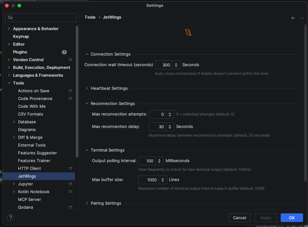 JetWings IDE Settings