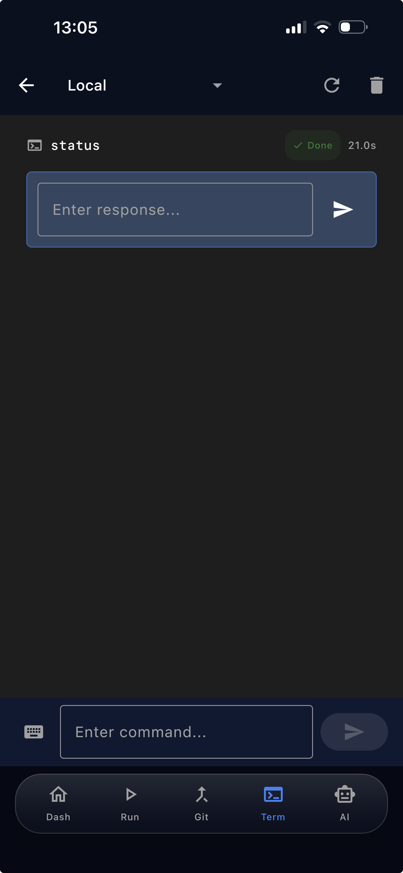 Terminal input prompt