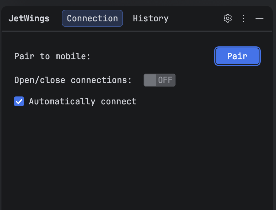 JetWings Plugin Tool Window